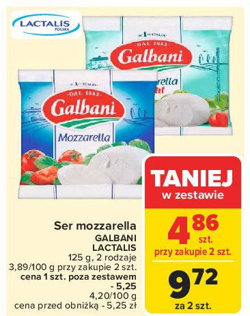 Ser mozzarella light Galbani promocja w Carrefour Market