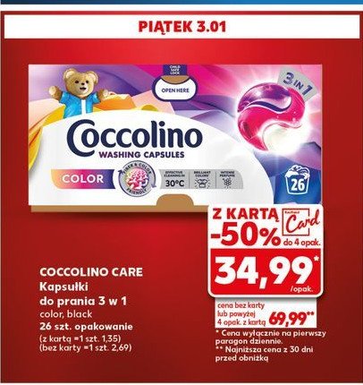 Kapsułki do prania 3w1 color Coccolino promocja