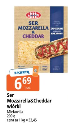 Ser Mozzarella&Cheddar wiórki promocja w Leclerc