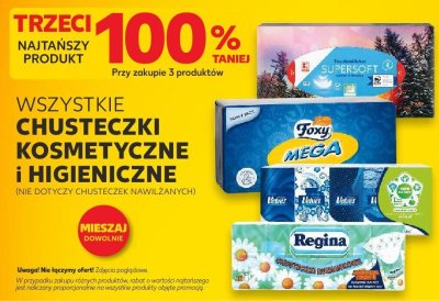 Chusteczki higieniczne wszystkie rodzaje TRZECIE -100% promocja w Kaufland