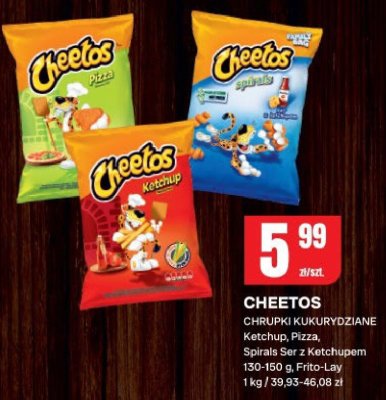 Chipsy Cheetos Ketchup, Pizza, Spirals Ser z Ketchupem promocja w Chorten