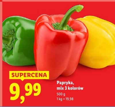 Papryka mix 3 kolorów Lidl promocja w Lidl