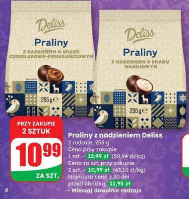 Praliny z nadzieniem waniliowym promocja w Dino