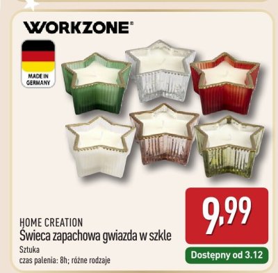 Świeca zapachowa gwiazda w szkle  promocja w Aldi
