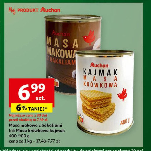 Masa makowa z bakaliami Auchan różnorodne (logo czerwone) promocja