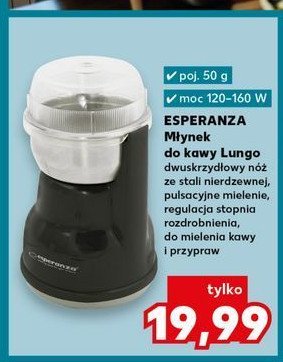 Młynek do kawy lungo biały Esperanza promocja w Kaufland