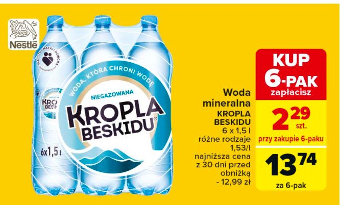 Woda niegazowana Kropla beskidu promocja