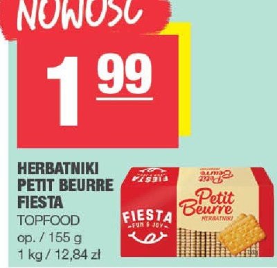 Herbatniki Petit Beurre Fiesta promocja w SPAR