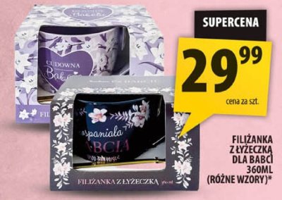 Filiżanka z łyżeczką dla Babci 360ml (różne wzory) promocja w Arhelan