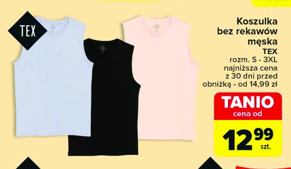 Koszulka męska bez rękawów s-3xl Tex promocja