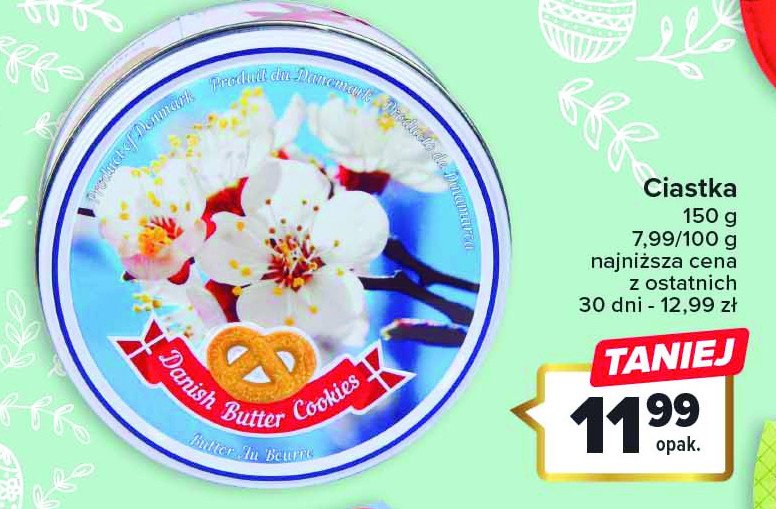 Ciastka duńskie w puszce promocja w Dealz