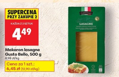 Makaron lasagne Gusto Bello promocja w Biedronka
