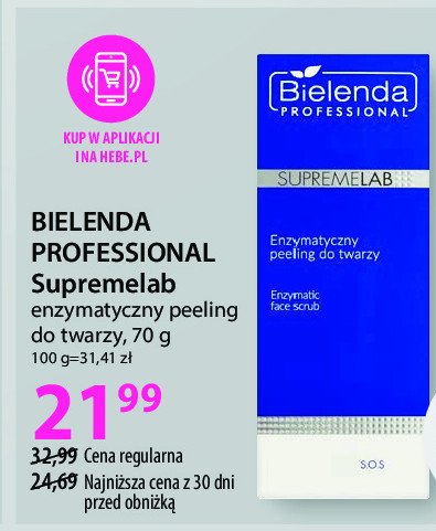 Peeling do twarzy enzymatyczny Bielenda supremelab s.o.s promocja