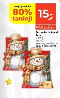 Zestaw kul do kąpieli Aura 6 x 15 g promocja w Dealz