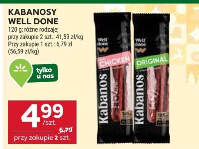 Kabanosy well done (chicken, original) promocja w Stokrotka