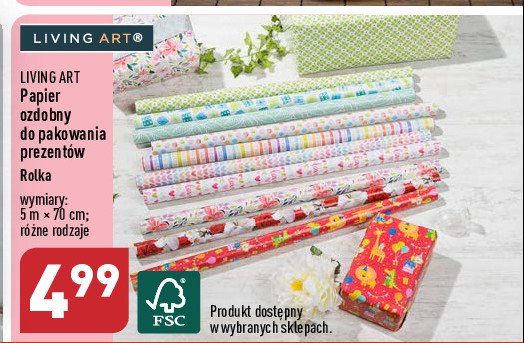 Papier ozdobny do pakowania prezent贸w 5 x 70 cm promocja