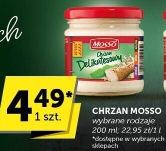 Chrzan Mosso delikatny promocja w Groszek