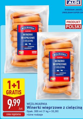 Winerki wieprzowe z cielęciną różne rodzaje promocja w Aldi