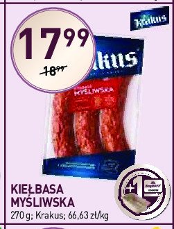 Kiełbasa myśliwska Krakus animex promocja w Stokrotka