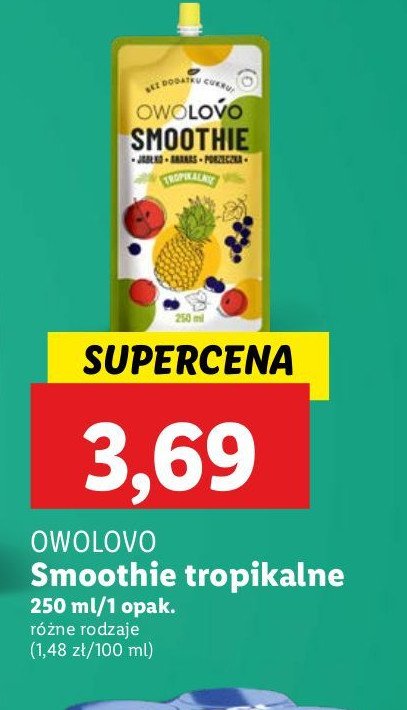 Smoothie jabłko-ananas-porzeczka Owolovo promocja