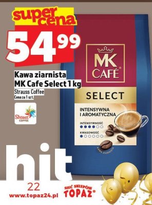Kawa ziarnista MK Cafe Select 1 kg promocja w TOPAZ