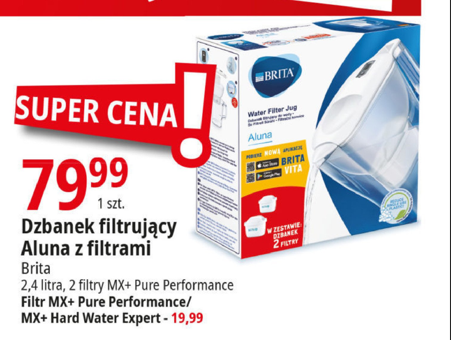 Zestaw dzbanek aluna cool 2.4 l biały + wkład maxtra 1 szt Brita fill&enjoy  aluna - cena - promocje - opinie - sklep