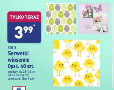 Serwetki 24 x 24 cm Solo (aldi) promocja