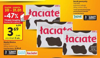 Masło ekstra Łaciate promocja w Intermarche