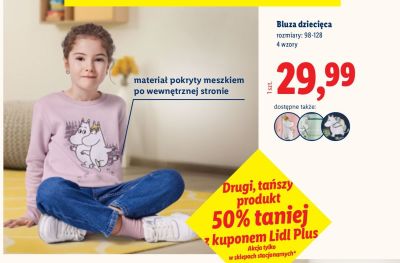 Bluza dzieci臋ca ocieplana 134-164 cm Tex promocja w Lidl