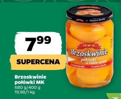 Brzoskwinie połówki MK promocja w Netto