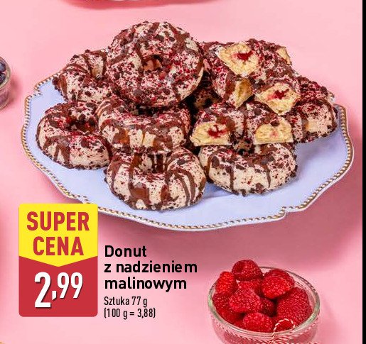 Donut z nadzieniem malinowym promocja