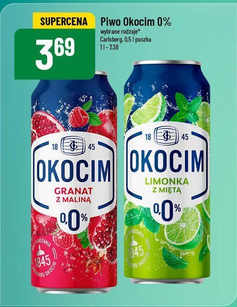 Piwo Okocim limonka z miętą 0% promocja