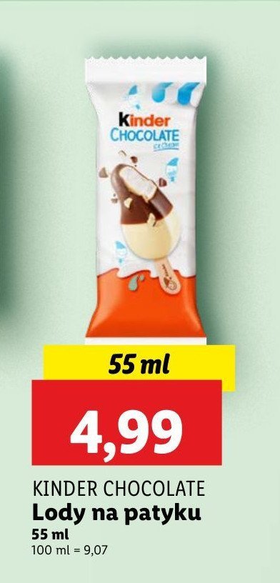 Lód Kinder chocolate promocja