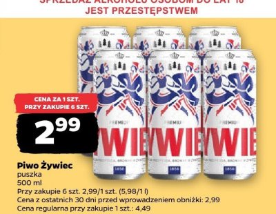 Piwo Żywiec puszka promocja w Netto