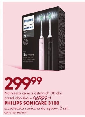 Szczoteczka PHILIPS SONICARE 3100 szczoteczka soniczna do zębów 2 szt. promocja w Super-Pharm