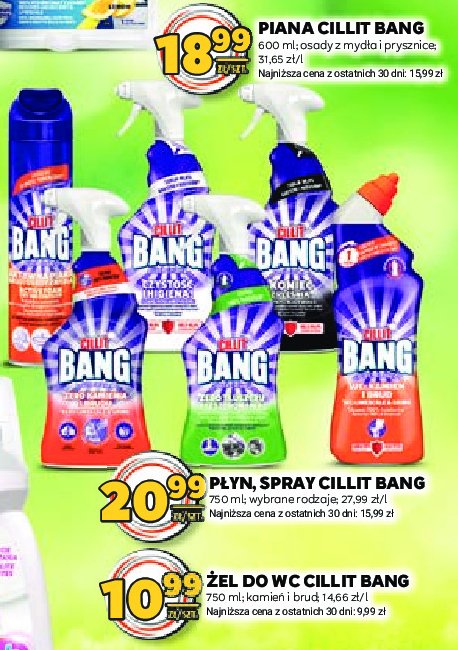 Spray do czyszczenia ple艣艅 i czarne osady Cillit bang power cleaner promocja
