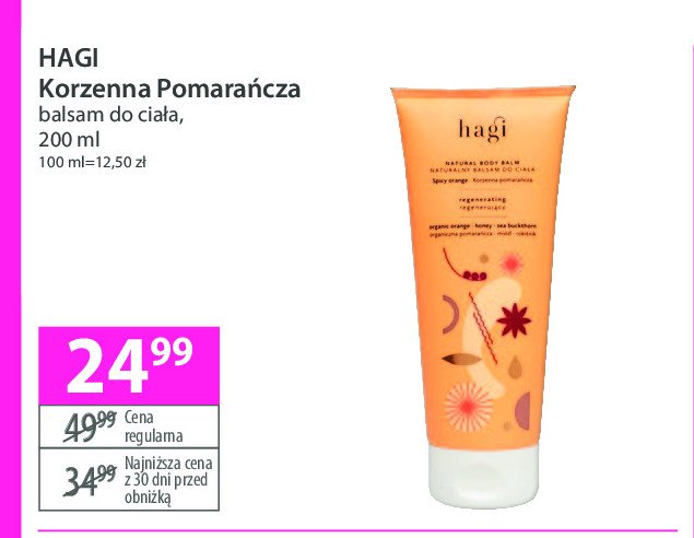 Balsam do ciała korzenna pomarańcza Hagi promocja