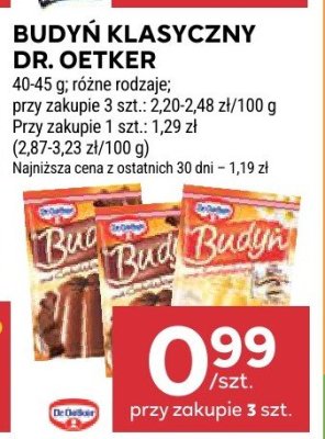 Budyń klasyczny różne rodzaje Dr. Oetker promocja w Stokrotka