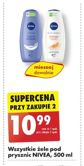 Żel pod prysznic orange & avocado oil Nivea promocja w Biedronka