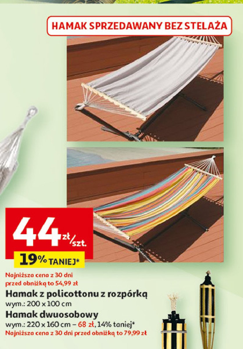 Hamak 200 x 100 cm promocja w Auchan