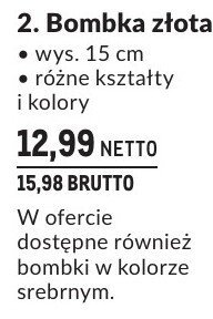 Bombka złota dekoracja świąteczna wys. 15 cm różne kształty i kolory promocja w Makro
