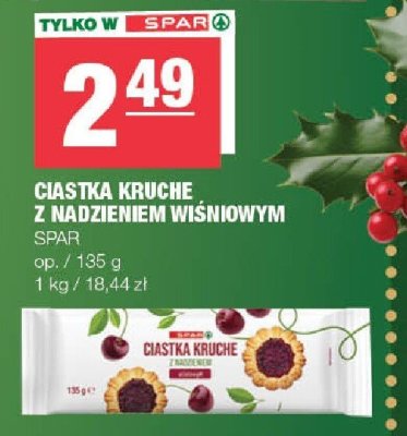 Ciastka kruche z nadzieniem wiśniowym SPAR promocja w SPAR