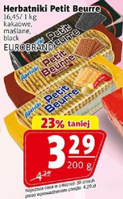 Herbatniki Petit Beurre Kakaowe, maślane, z cynamonem EUROBRAND promocja w Prim Market