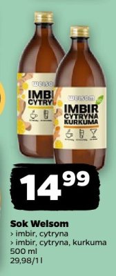 Sok Welsom imbir cytryna, imbir cytryna kurkuma promocja w Netto