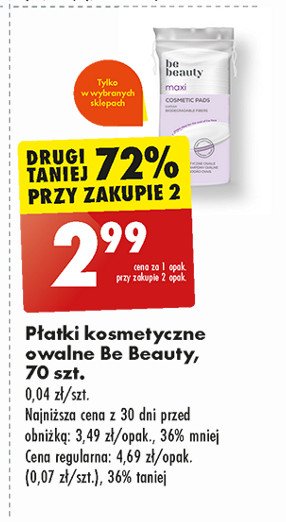 Płatki kosmetyczne owalne Be beauty care promocja