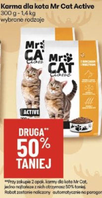 Karma dla kota Mr Cat Active promocja w Delikatesy Centrum