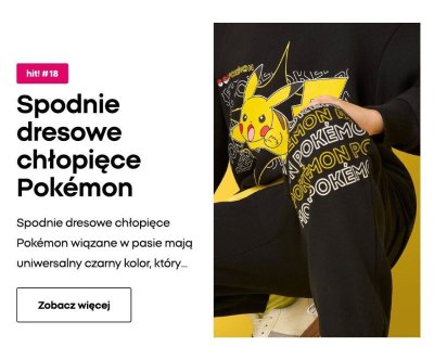 Spodnie dresowe chłopięce Pokémon czarne promocja w Pepco