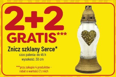 Znicz szklany Serce 2+2 GRATIS promocja w POLOmarket