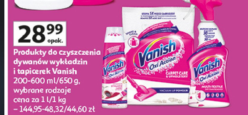Proszek do dywanów Vanish power powder clean & fresh promocja w Auchan