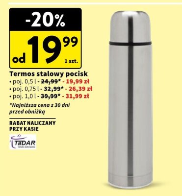 Termos stalowy pociśk TADAR promocja w Intermarche